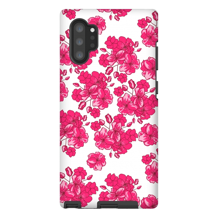 Galaxy Note 10 plus StrongFit pink floral print 2 by MALLIKA