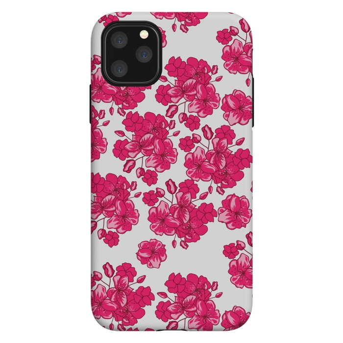 iPhone 11 Pro Max StrongFit pink floral print 2 by MALLIKA