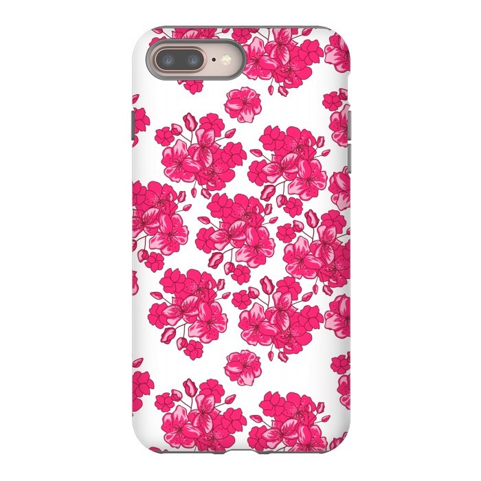 iPhone 7 plus StrongFit pink floral print 2 by MALLIKA