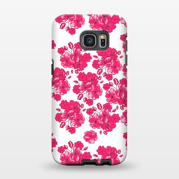 Galaxy S7 EDGE StrongFit pink floral print 2 by MALLIKA