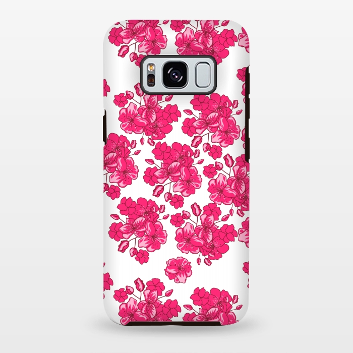 Galaxy S8 plus StrongFit pink floral print 2 by MALLIKA
