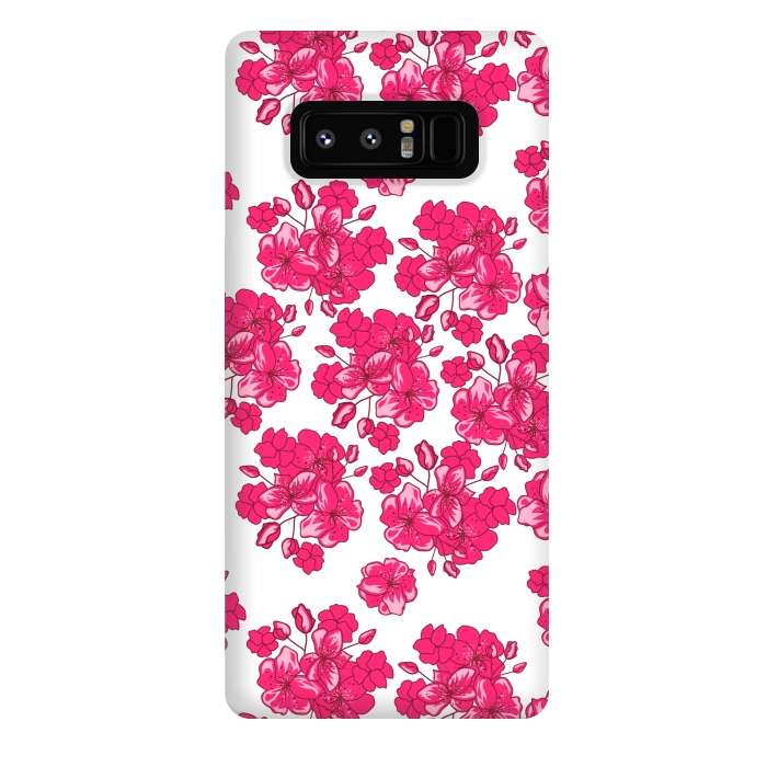 Galaxy Note 8 StrongFit pink floral print 2 by MALLIKA