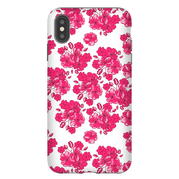 iPhone Xs Max StrongFit pink floral print 2 by MALLIKA