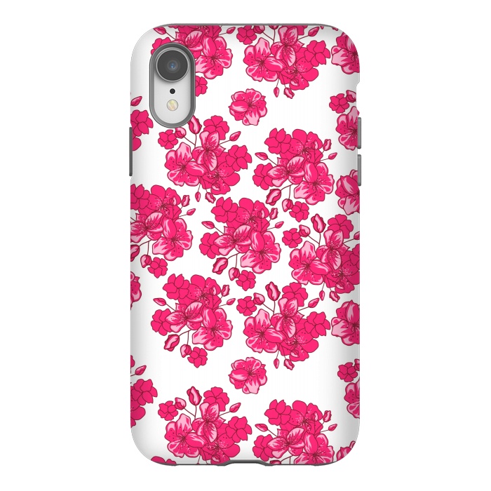 iPhone Xr StrongFit pink floral print 2 by MALLIKA