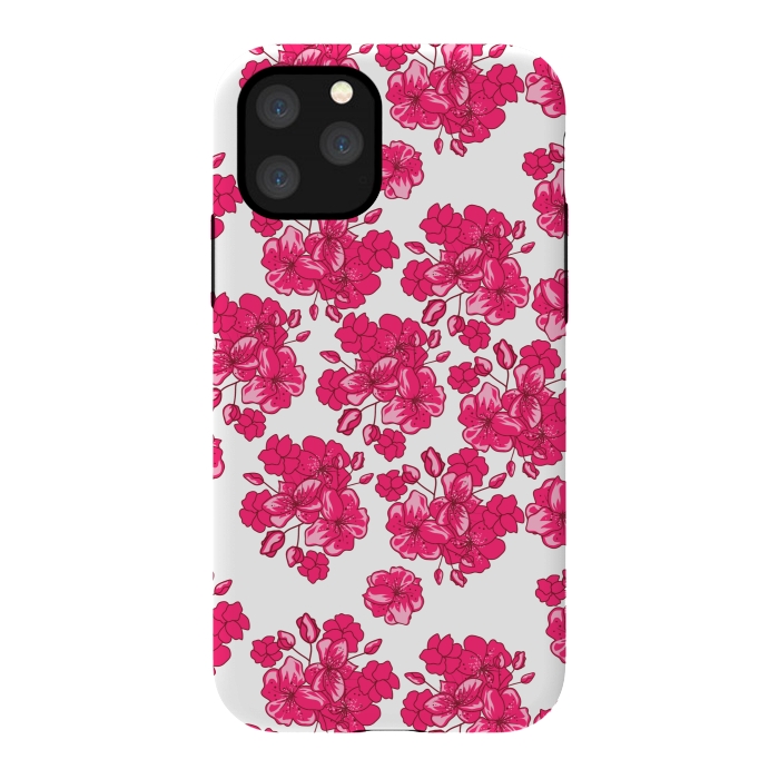 iPhone 11 Pro StrongFit pink floral print 2 by MALLIKA