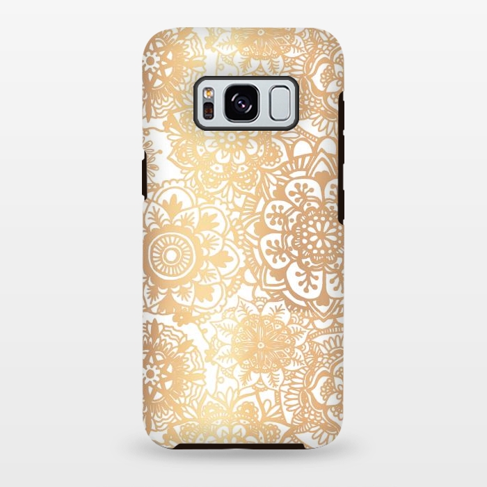 Galaxy S8 plus StrongFit Gold Mandala Pattern by Julie Erin Designs