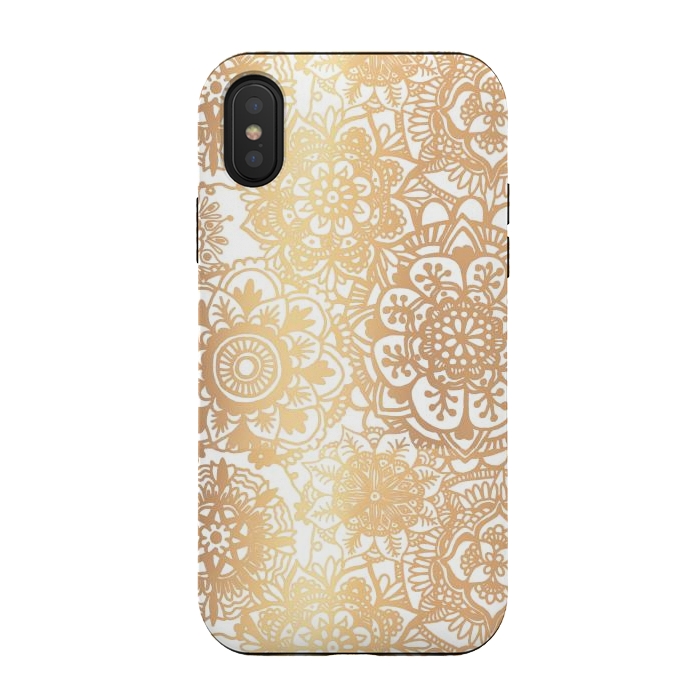 iPhone Xs / X StrongFit Gold Mandala Pattern by Julie Erin Designs
