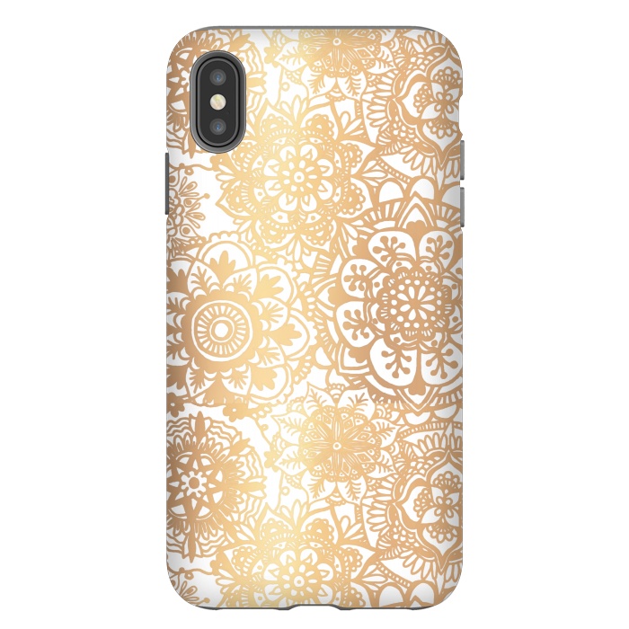 iPhone Xs Max StrongFit Gold Mandala Pattern by Julie Erin Designs