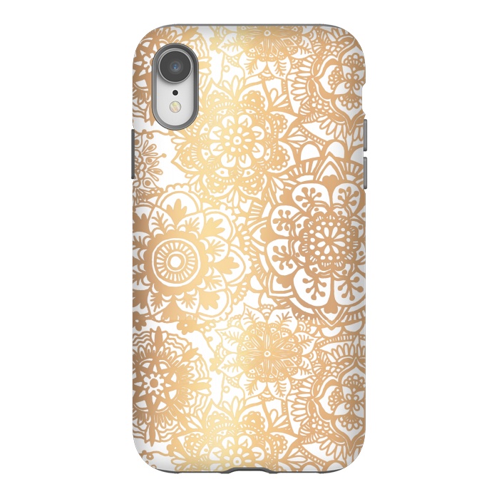 iPhone Xr StrongFit Gold Mandala Pattern by Julie Erin Designs