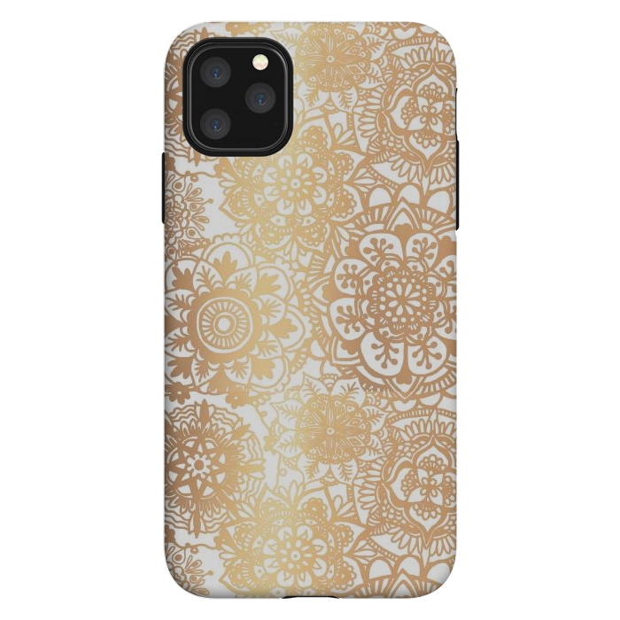 iPhone 11 Pro Max StrongFit Gold Mandala Pattern by Julie Erin Designs
