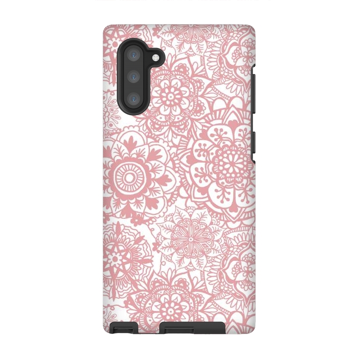 Galaxy Note 10 StrongFit Light Pink Mandala Pattern by Julie Erin Designs