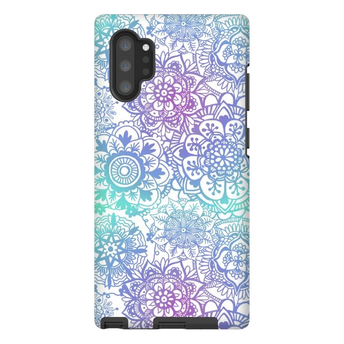 Galaxy Note 10 plus StrongFit Pastel Purple and Blue Mandala Pattern by Julie Erin Designs
