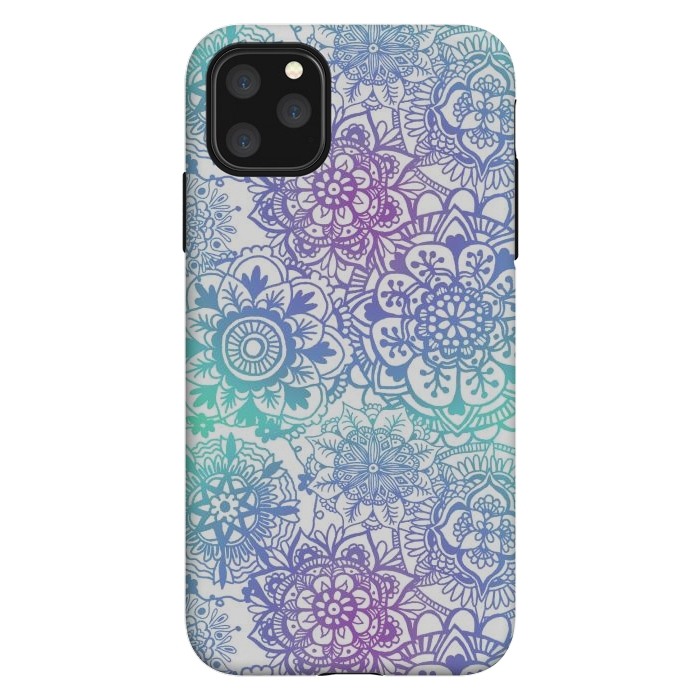 iPhone 11 Pro Max StrongFit Pastel Purple and Blue Mandala Pattern by Julie Erin Designs