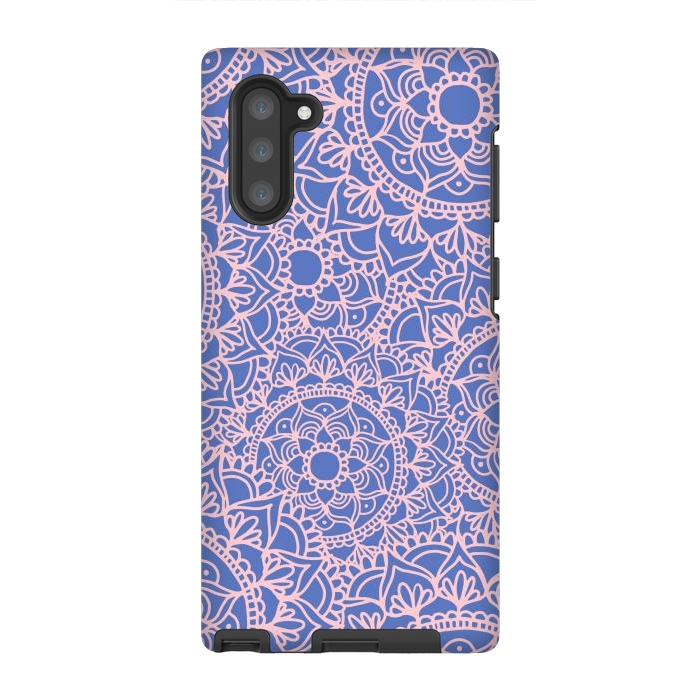Galaxy Note 10 StrongFit Pink and Mauve Mandala Pattern by Julie Erin Designs