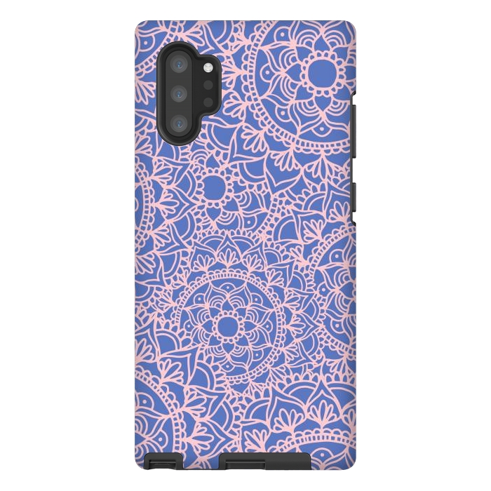 Galaxy Note 10 plus StrongFit Pink and Mauve Mandala Pattern by Julie Erin Designs
