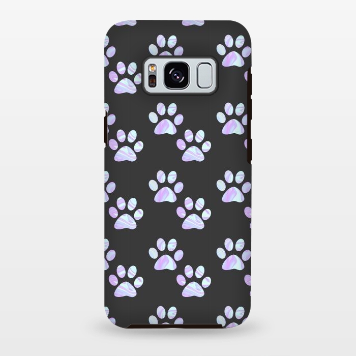 Galaxy S8 plus StrongFit Pastel Paw Prints Pattern by Julie Erin Designs