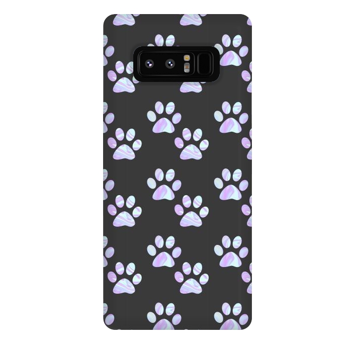 Galaxy Note 8 StrongFit Pastel Paw Prints Pattern by Julie Erin Designs
