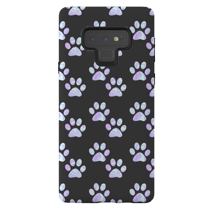Galaxy Note 9 StrongFit Pastel Paw Prints Pattern by Julie Erin Designs