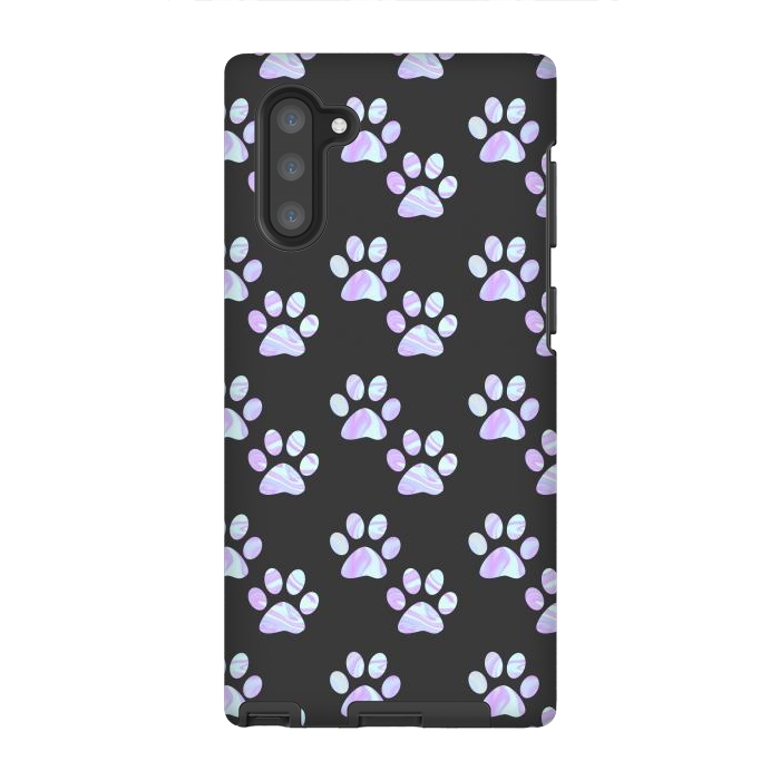 Galaxy Note 10 StrongFit Pastel Paw Prints Pattern by Julie Erin Designs