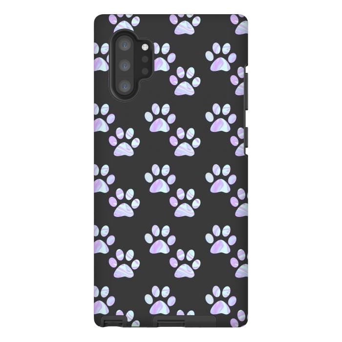 Galaxy Note 10 plus StrongFit Pastel Paw Prints Pattern by Julie Erin Designs