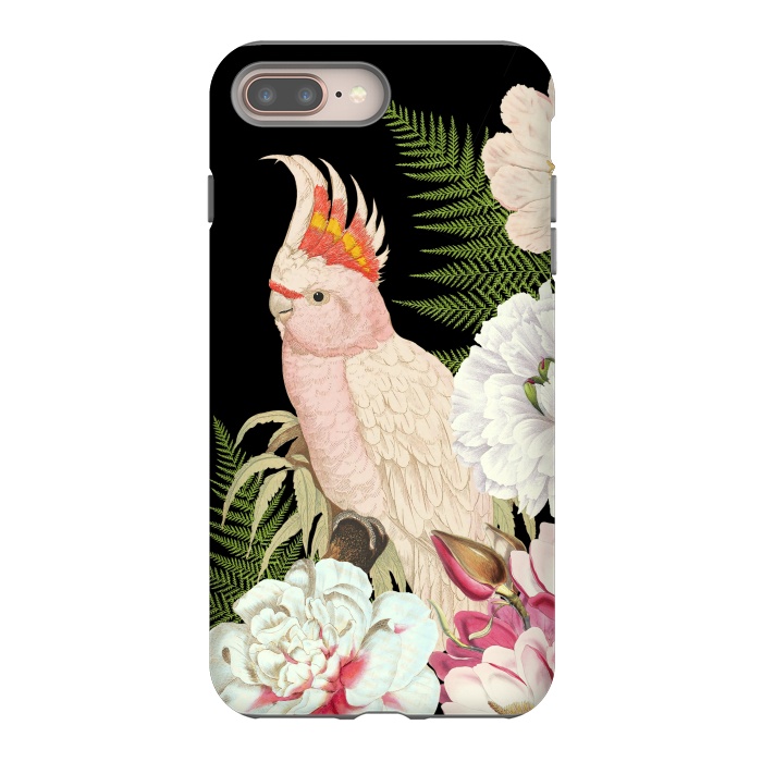 iPhone 7 plus StrongFit Vintage Cockatoo in Flower Jungle by  Utart