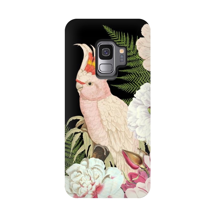 Galaxy S9 StrongFit Vintage Cockatoo in Flower Jungle by  Utart