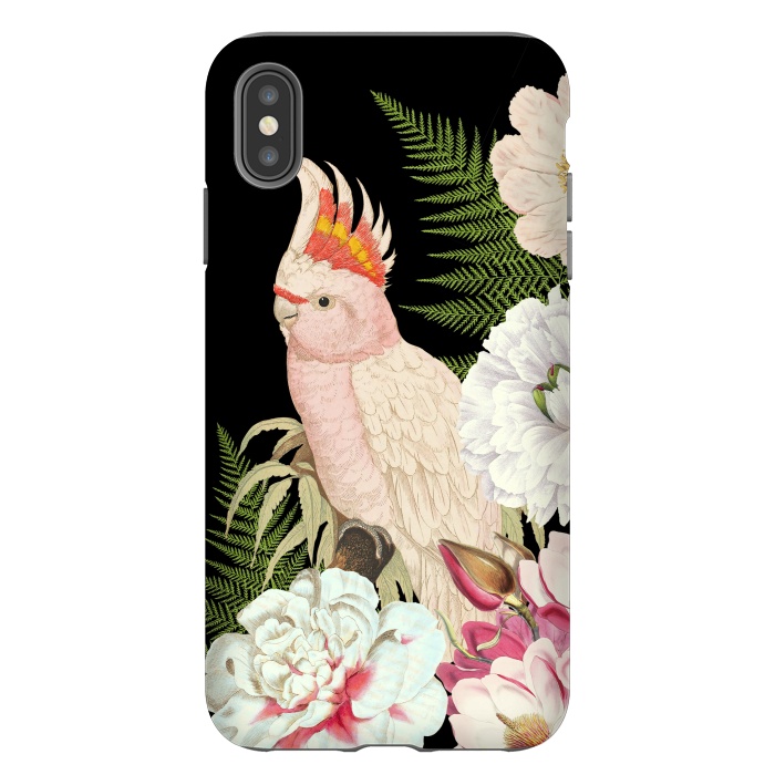 iPhone Xs Max StrongFit Vintage Cockatoo in Flower Jungle by  Utart