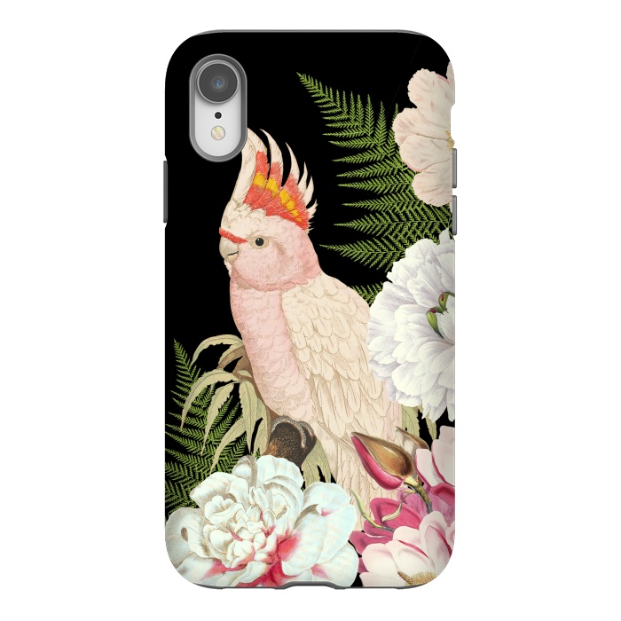 iPhone Xr StrongFit Vintage Cockatoo in Flower Jungle by  Utart