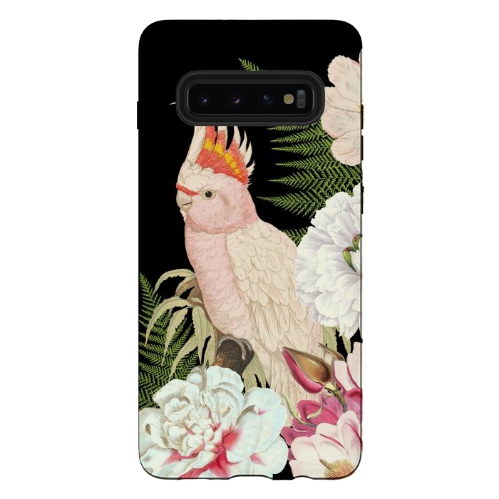 Galaxy S10 plus StrongFit Vintage Cockatoo in Flower Jungle by  Utart