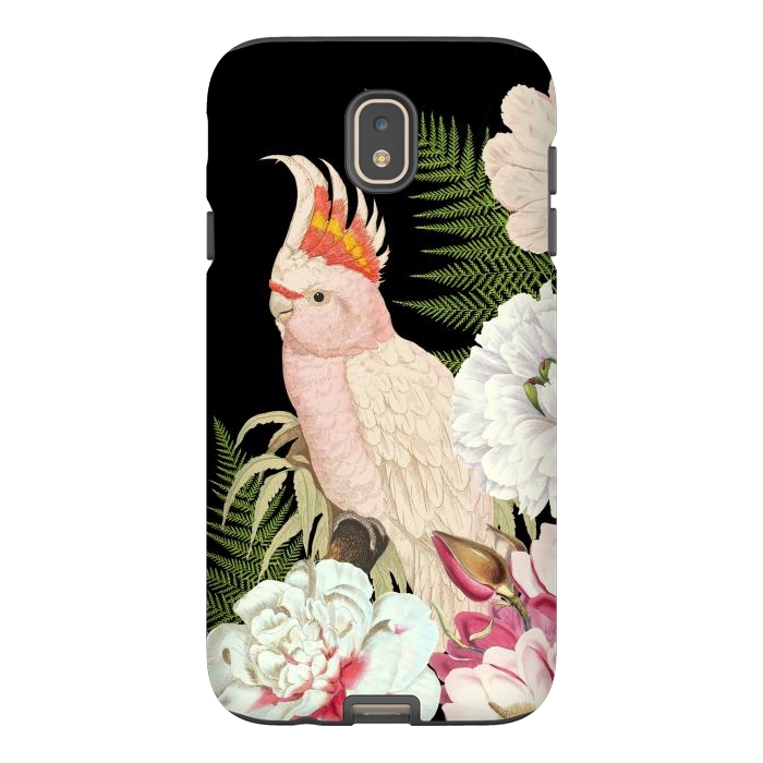 Galaxy J7 StrongFit Vintage Cockatoo in Flower Jungle by  Utart