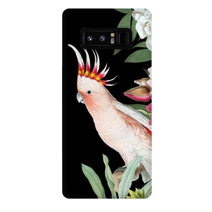 Galaxy Note 8 StrongFit Vintage Pink Cockatoo with Tropical Flowers by  Utart