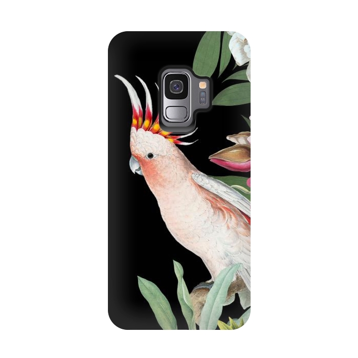 Galaxy S9 StrongFit Vintage Pink Cockatoo with Tropical Flowers by  Utart