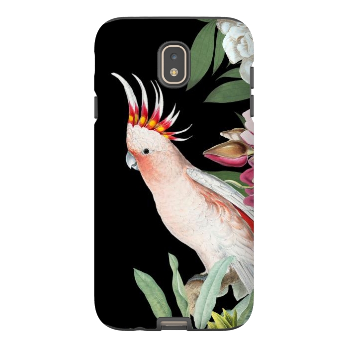Galaxy J7 StrongFit Vintage Pink Cockatoo with Tropical Flowers by  Utart