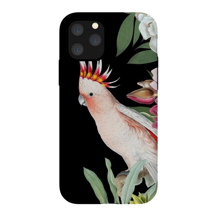 iPhone 11 Pro StrongFit Vintage Pink Cockatoo with Tropical Flowers by  Utart
