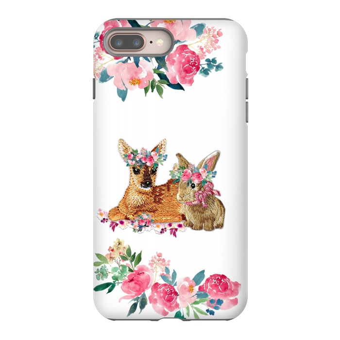 iPhone 7 plus StrongFit Flower Friends Fawn Bunny Basic by Monika Strigel