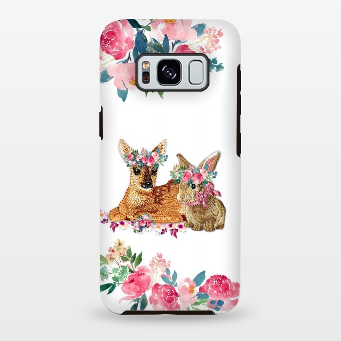 Galaxy S8 plus StrongFit Flower Friends Fawn Bunny Basic by Monika Strigel