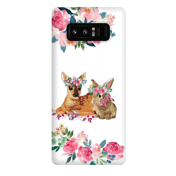 Galaxy Note 8 StrongFit Flower Friends Fawn Bunny Basic by Monika Strigel