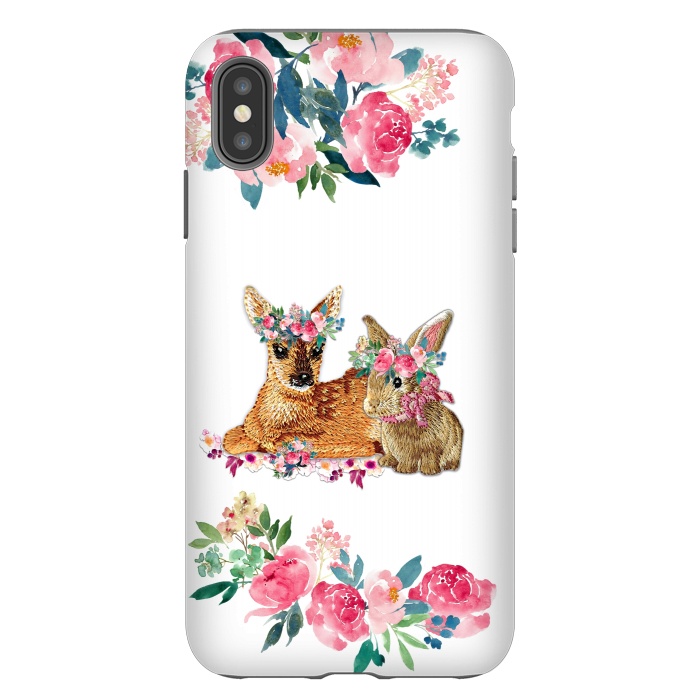 iPhone Xs Max StrongFit Flower Friends Fawn Bunny Basic by Monika Strigel