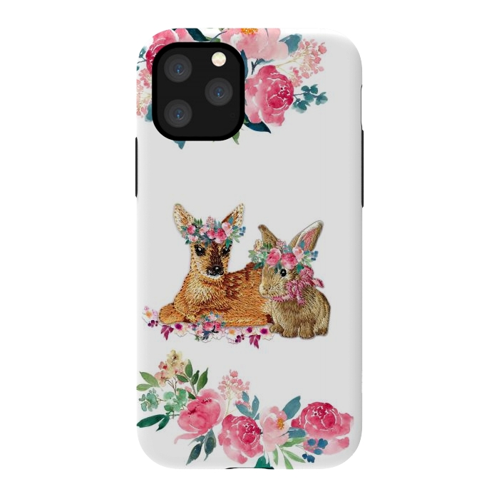 iPhone 11 Pro StrongFit Flower Friends Fawn Bunny Basic by Monika Strigel