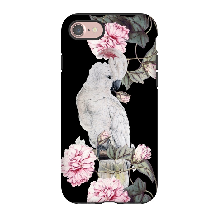 iPhone 7 StrongFit Nostalgic White Cockatoo With Pink Flowers by  Utart