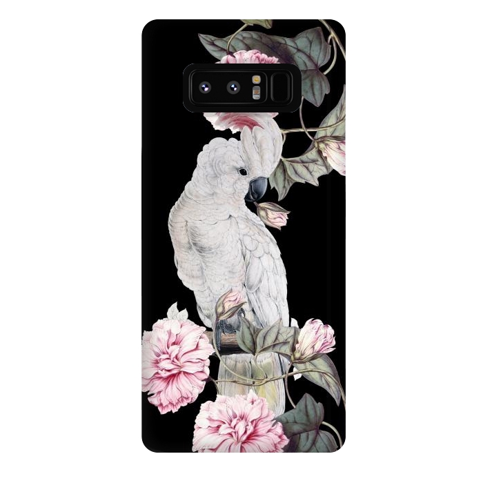 Galaxy Note 8 StrongFit Nostalgic White Cockatoo With Pink Flowers by  Utart