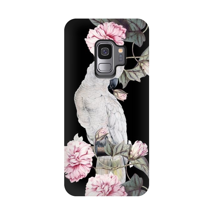 Galaxy S9 StrongFit Nostalgic White Cockatoo With Pink Flowers by  Utart