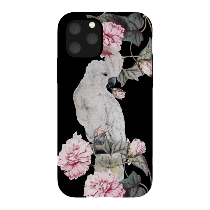 iPhone 11 Pro StrongFit Nostalgic White Cockatoo With Pink Flowers by  Utart