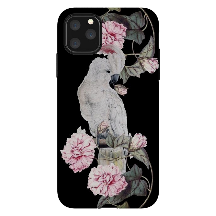 iPhone 11 Pro Max StrongFit Nostalgic White Cockatoo With Pink Flowers by  Utart