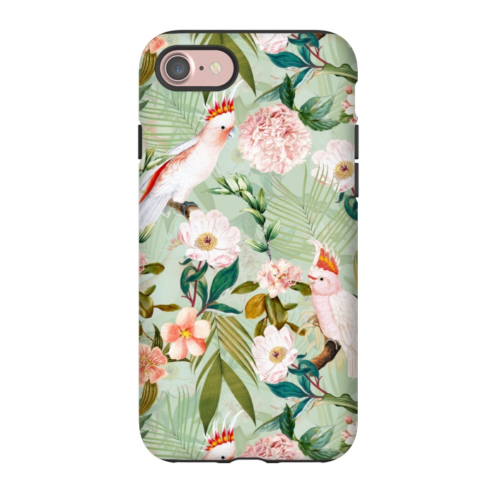 iPhone 7 StrongFit Vintage Cockatoos Flowers Jungle by  Utart