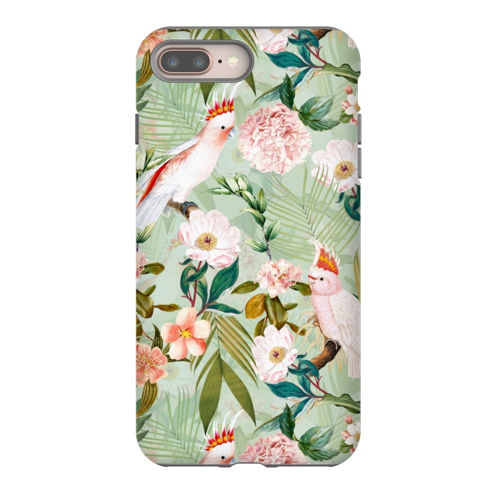 iPhone 7 plus StrongFit Vintage Cockatoos Flowers Jungle by  Utart