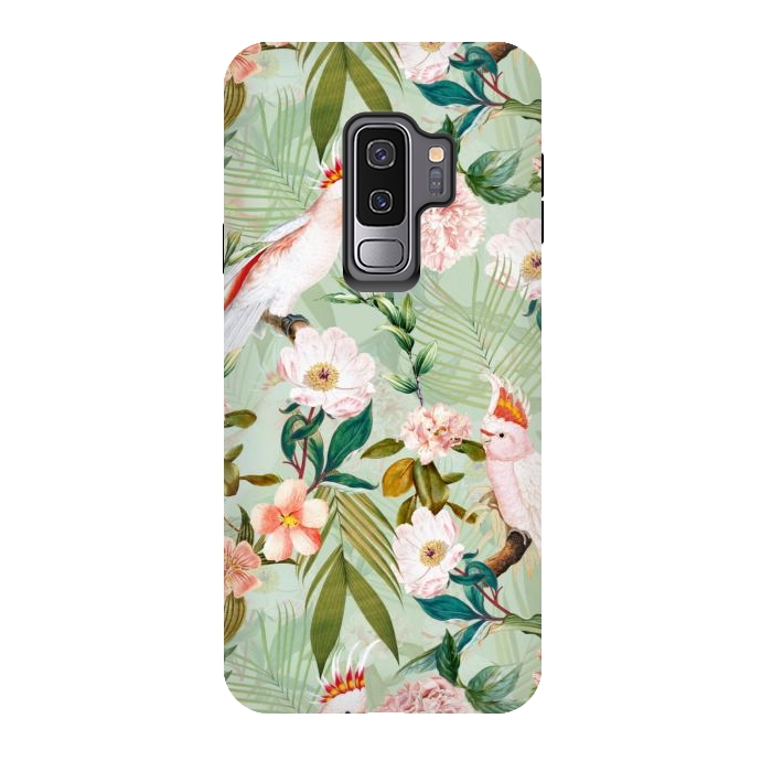 Galaxy S9 plus StrongFit Vintage Cockatoos Flowers Jungle by  Utart