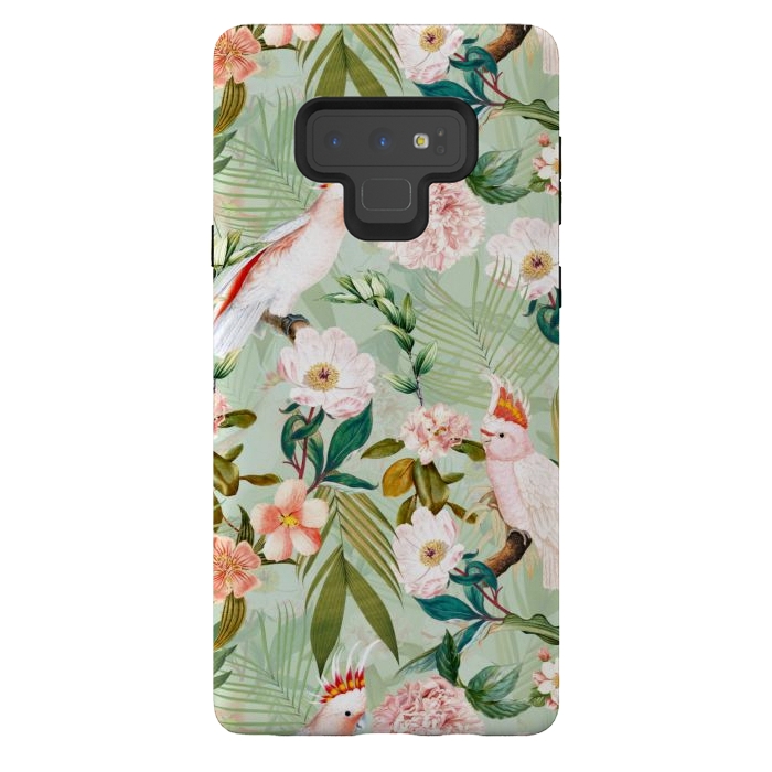 Galaxy Note 9 StrongFit Vintage Cockatoos Flowers Jungle by  Utart