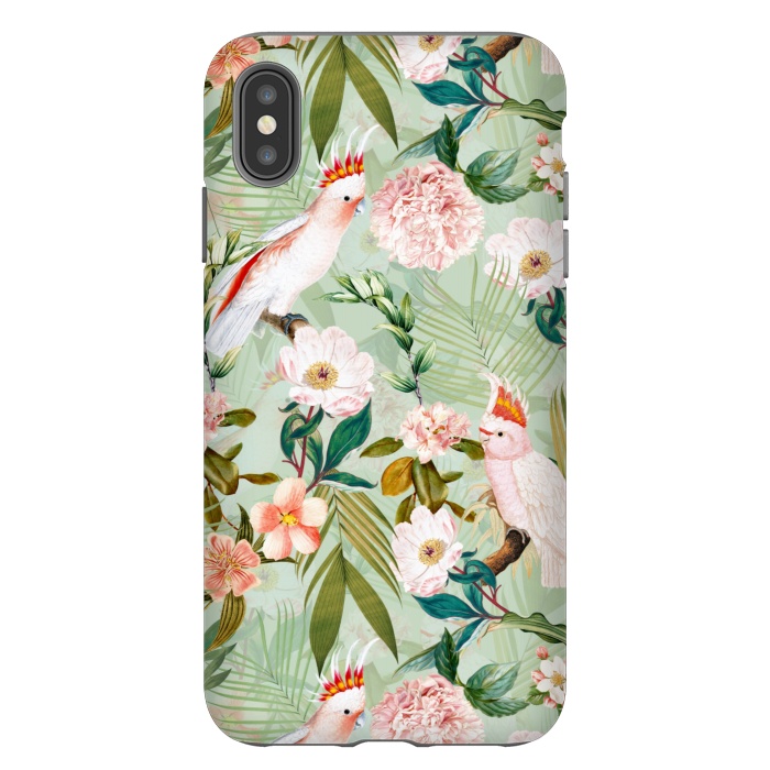 iPhone Xs Max StrongFit Vintage Cockatoos Flowers Jungle by  Utart