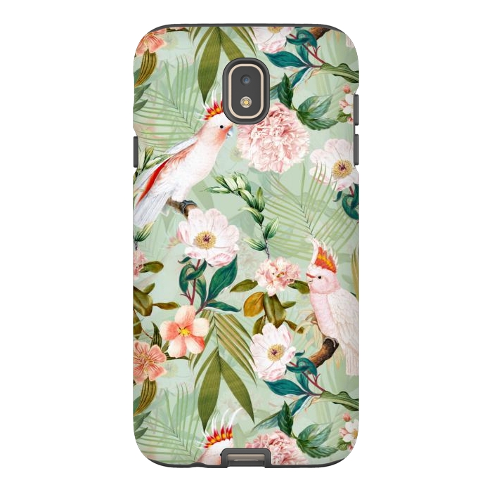 Galaxy J7 StrongFit Vintage Cockatoos Flowers Jungle by  Utart